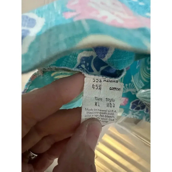 Kahala Blue Short Sleeve Button-Down Hawaiian Shirts Size XL - Picture 5 of 6